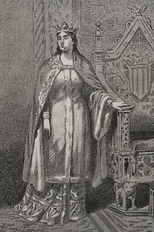 Sibila de Fortià (1350-1406), Queen consort of the Crown of Aragon (1377-1387), 1890. Creator: Joan Serra y Pausas.