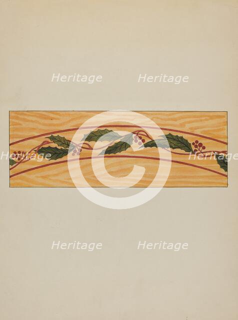 Decorative Panel from Rail Car Interior, c. 1936. Creator: Wellington Blewett.