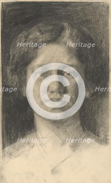 Head of a woman, 1911-1912. Creator: Eduard Putra.