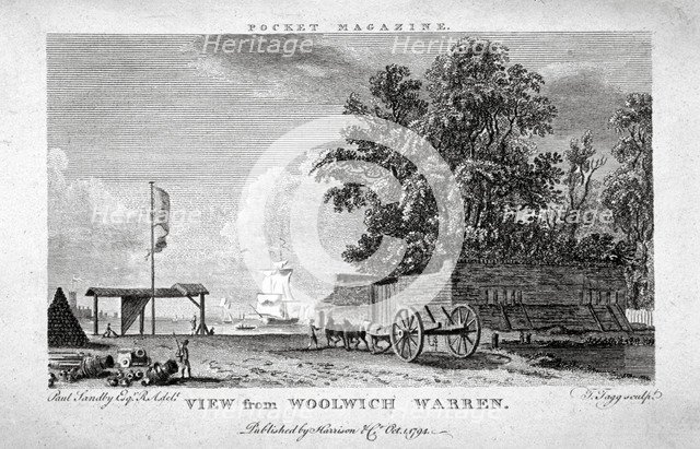 View from Woolwich Warren, Kent, 1794. Artist: Thomas Tagg