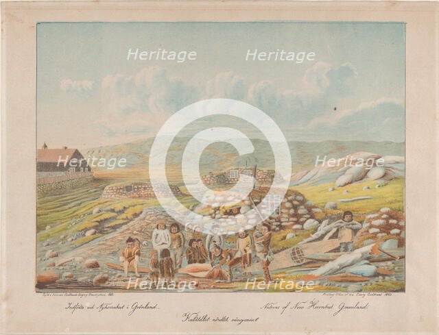 Natives of New Herrnhut, Greenland, 1863. Creator: Lars Møller.