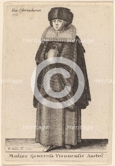 Mulier Generosa Viennensis Austri, 1642. Creator: Wenceslaus Hollar.