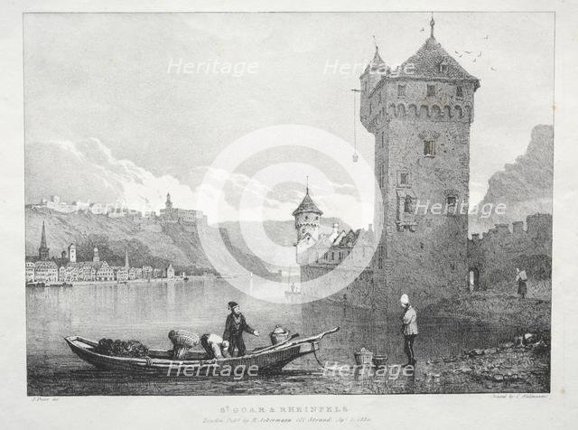 St. Goar and Rheinfels, 1824. Creator: Samuel Prout (British, 1783-1852).