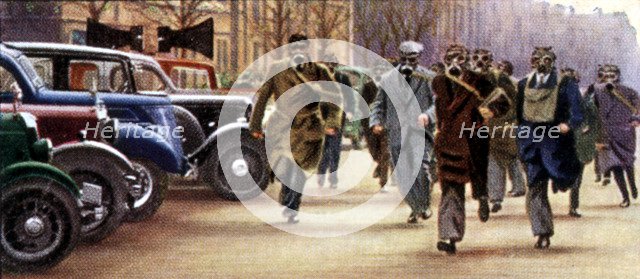 Air Raid Precautions, cigarette card, British, 1938. Artist: Unknown