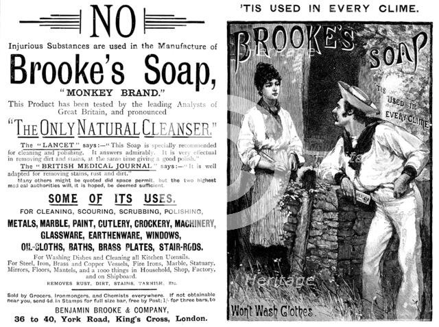 Advertisement for Brooke’s Soap, 1890. Creator: Unknown.
