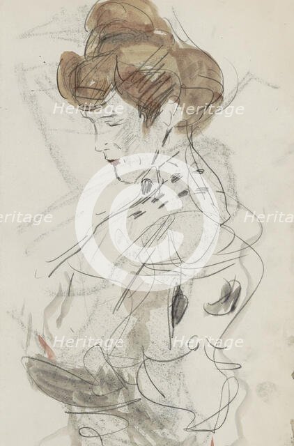 Woman looking down, 1875-1934. Creator: Isaac Lazerus Israels.