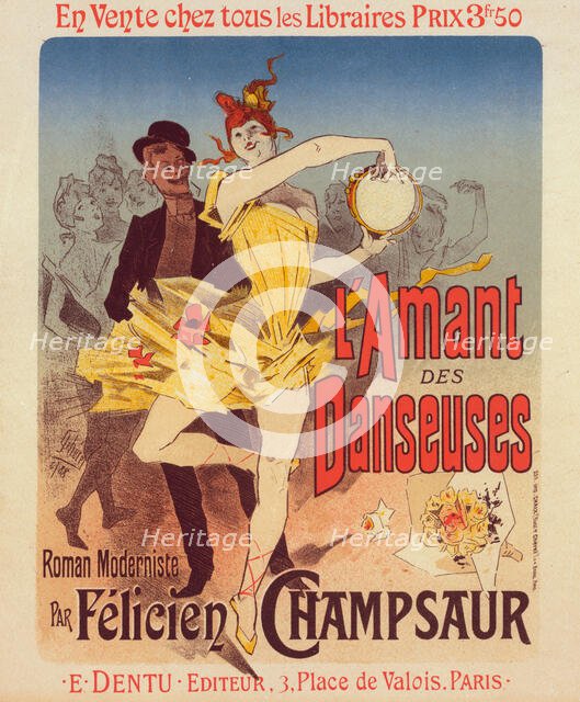 Affiche pour le roman "l'Amant des Danseuses", par M. Félicien Champsaur., c1896. Creator: Jules Cheret.
