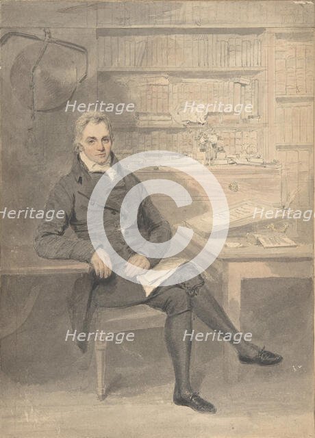 Portrait of a Man, Seated in Front of a Writing Desk, 1795-1800. Creator: Henry Edridge.