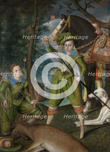 Henry Frederick (1594-1612), Prince of Wales, with Sir John Harington (1592-1614)..., 1603. Creator: Robert Peake I.