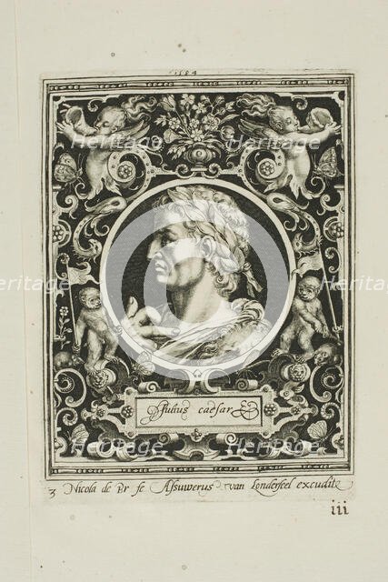Julius Caesar, plate three from The Nine Worthies, 1594. Creator: Nicolaes de Bruyn.