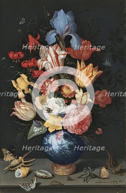 Chinese Vase with Flowers, Shells and Insects, 1628. Creator: Balthasar van der Ast.