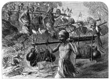Ganges pilgrims passing a ghaut, 1864. Creator: Mason Jackson.