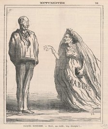 Merci, ma vieille, trop décrépite! ..., 19th century. Creator: Honore Daumier.