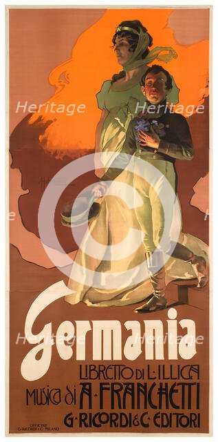 Germania - an opera by Alberto Franchetti, 1902. Creator: Hohenstein, Adolfo (1854-1928).