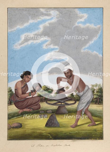 A Potter in Balabar Cast, from Indian Trades and Castes, ca. 1840. Creator: Anon.