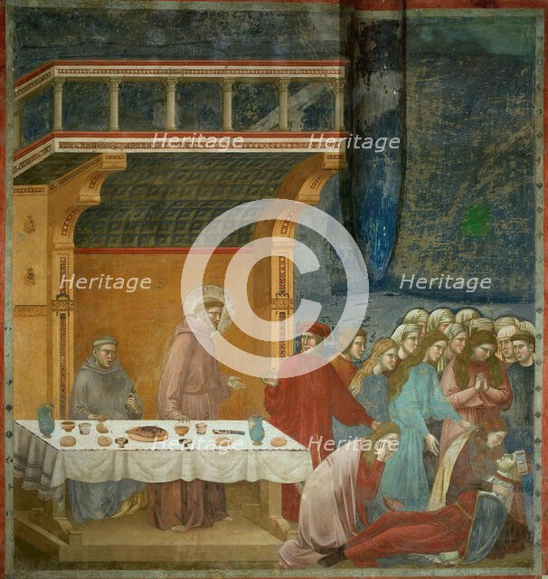 Death of the Knight of Celano (from Legend of Saint Francis), 1295-1300. Creator: Giotto di Bondone (1266-1377).