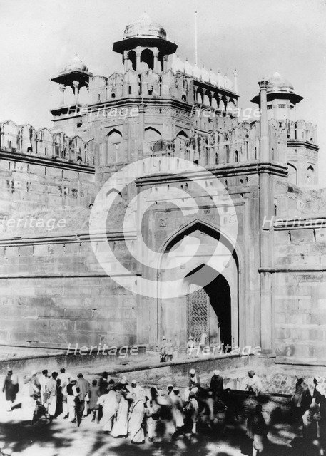 Gateway to the Red Fort, Delhi, India, late 19th or early 20th century. Artist: Unknown