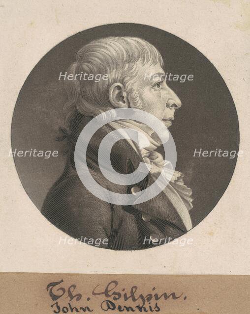 John Dennis, 1803-1805. Creator: Charles Balthazar Julien Févret de Saint-Mémin.