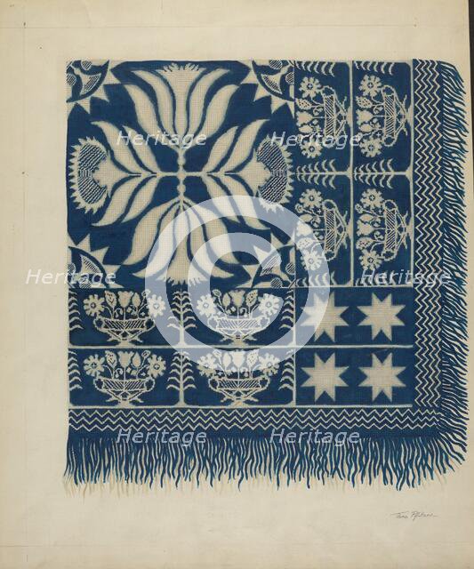 Woven Coverlet, c. 1937. Creator: Theodore Pfitzer.