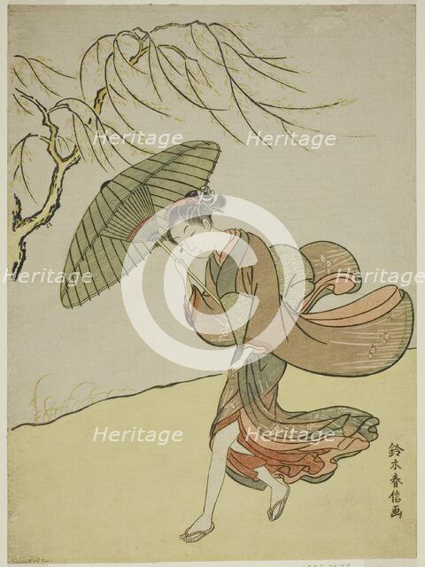 A Windy Day, c. 1767/68. Creator: Suzuki Harunobu.