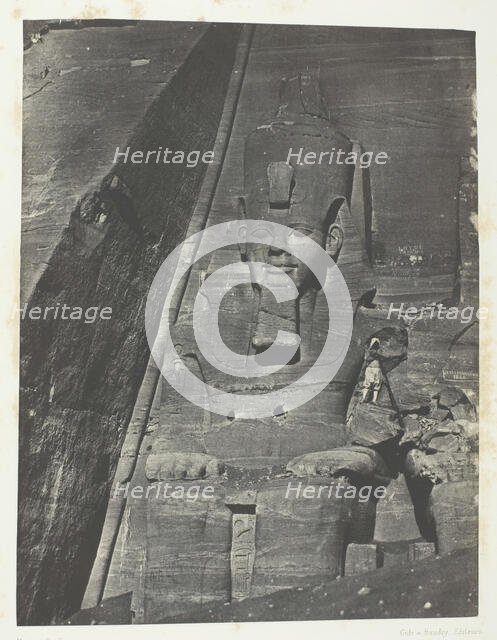 Ibsamboul, Colosse Oriental Du Grand Spéos De Phrè; Nubie, 1849/51, printed 1852. Creator: Maxime du Camp.