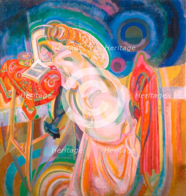 Naked Woman Reading, 1915-1916. Creator: Delaunay, Robert (1885-1941).