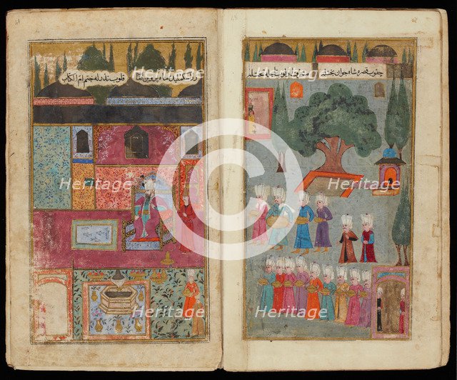 Mehmed III Enthroned (From Manuscript Mehmed III's Campaign in Hungary. Artist: Turkish master  