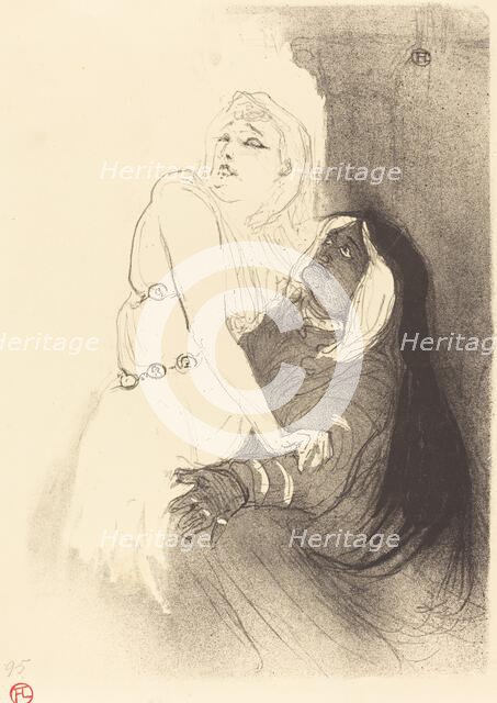 At the Renaissance: Sarah Bernhardt in "Phedre" (A la Renaissance: Sarah Bernhardt dans..., 1893. Creator: Henri de Toulouse-Lautrec.