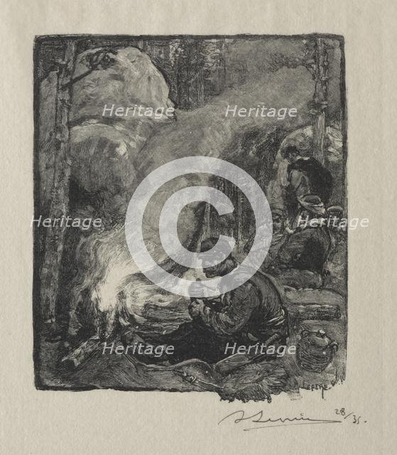 Repas des Bûcherons, 1887. Creator: Auguste Louis Lepère (French, 1849-1918).