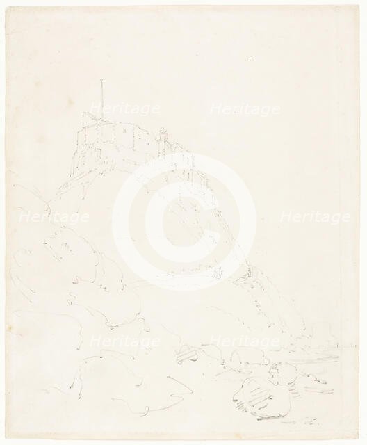 Holy Island Castle, Durham, n.d. Creator: Thomas Girtin.