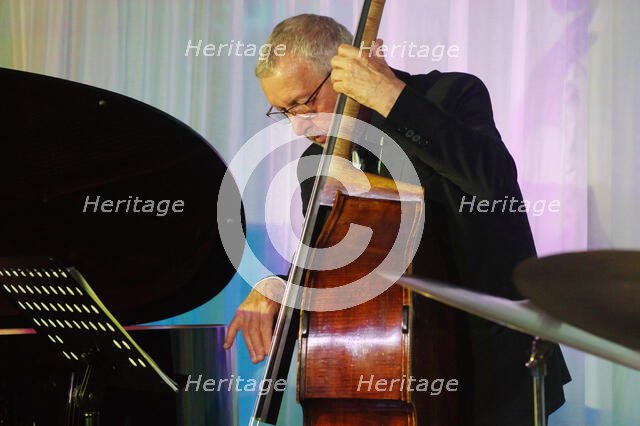 Dave Green, Anais Reno Quartet, Watermill Jazz Club, Dorking, Surrey, July 2024. Creator: Brian O'Connor.