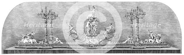 The International Exhibition: plateau and candelabra by Messrs. Christofle, of Paris, 1862. Creator: Unknown.