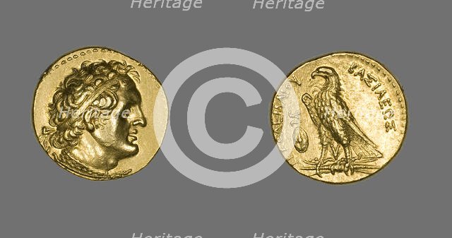 Pentadrachm (Coin) Portraying King Ptolemy I Soter, 285-247 BCE, issued by King Ptolemy II Philadelp Creator: Unknown.