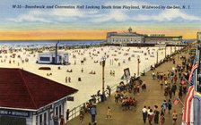 Boardwalk and Convention Hall, Wildwood-By-The-Sea, New Jersey, USA, 1940. Artist: Unknown