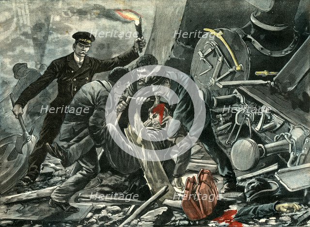 Rail disaster in the tunnel Pommeraye, collision of two passengers trains on the line of the East…