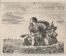 Jupiter and Europa, from 'Game of Mythology' (Jeu de la Mythologie), 1644. Creator: Stefano della Bella.