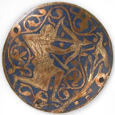 Medallion with Archer Shooting Bird, French, ca. 1240-60. Creator: Unknown.