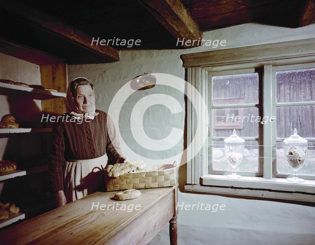 Shop selling bread and pastries, Porvoo, Finland, 1960s Artist: Göran Algård