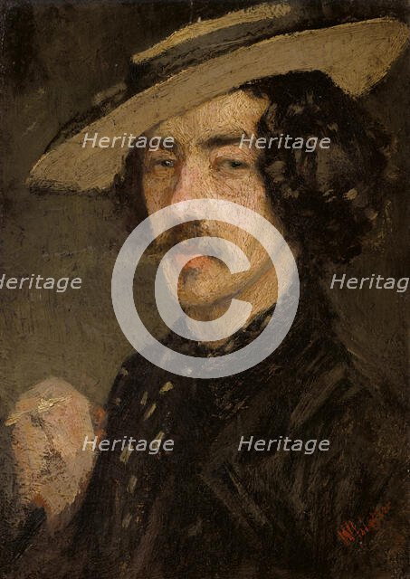 Whistler Smoking, c1856-1860. Creator: Whistler, James Abbott McNeill (1834-1903).