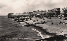 Beach, looking west, Worthing, Sussex, 1935. Artist: Unknown