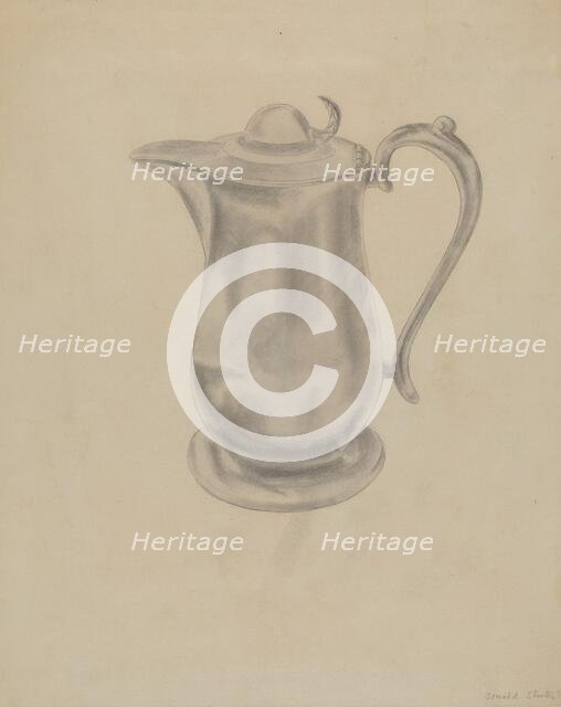 Pewter Syrup Pitcher, c. 1936. Creator: Donald Streeter.