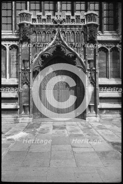 Door in an unidentified church, possibly in or near Long Melford, Suffolk, c1955-c1980. Creator: Ursula Clark.