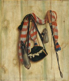 A Whip and a Letter Bag on a Board - Trompe l´oeil, 1672. Creator: Cornelis Norbertus Gysbrechts.