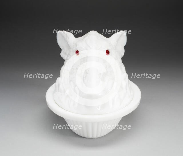 Covered Dish, 1888. Creator: Atterbury Glass Co..