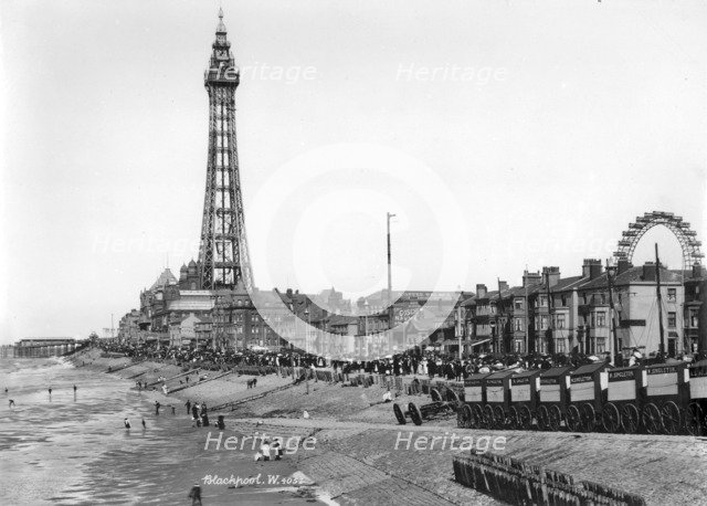 The front at Blackpool, Lancashire, 1894-1910. Artist: Unknown