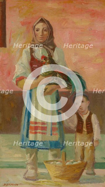 At the Market, 1949. Creator: Bedrich Hoffstädter.