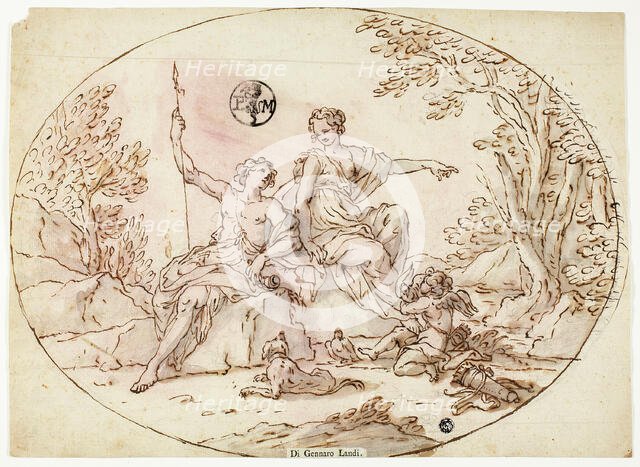 Venus and Adonis, 17th century. Creator: Gennaro Landi.