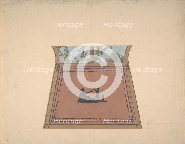 Pompeiian Design for Paneling, second half 19th century. Creators: Jules-Edmond-Charles Lachaise, Eugène-Pierre Gourdet.