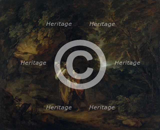 'Rocky landscape with Hagar and Ishmael', c1788. Artist: Thomas Gainsborough.