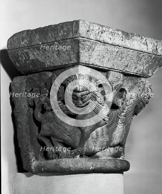 Capital with Lions, 1100/1150. Creator: Unknown.